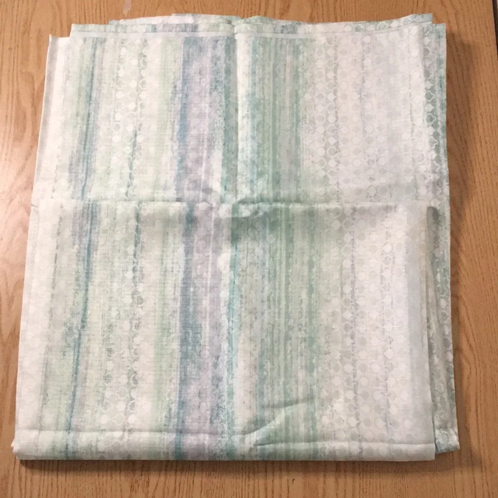 New Hermosa Pastel Green Blue Printed Design Table Cloth Size 60”x120” Oblong